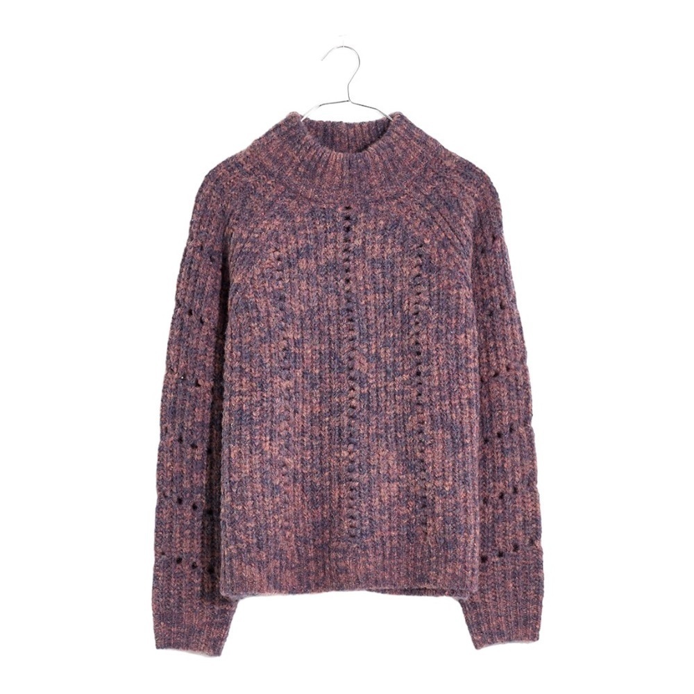 Madewell Pointelle Mockneck Pullover Sweater Size XL - Picture 4 of 15